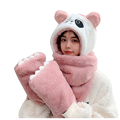 Casquette Enfant Moto Cross et Bonnet Chaud en Peluche avec Écharpe et Gants