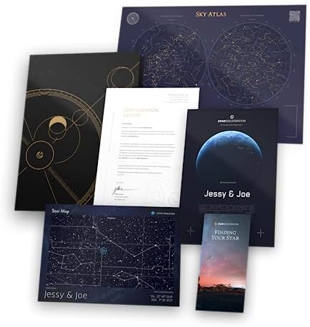 Personalized Star Gift Set – Name a Star with Certificate & Sky M...