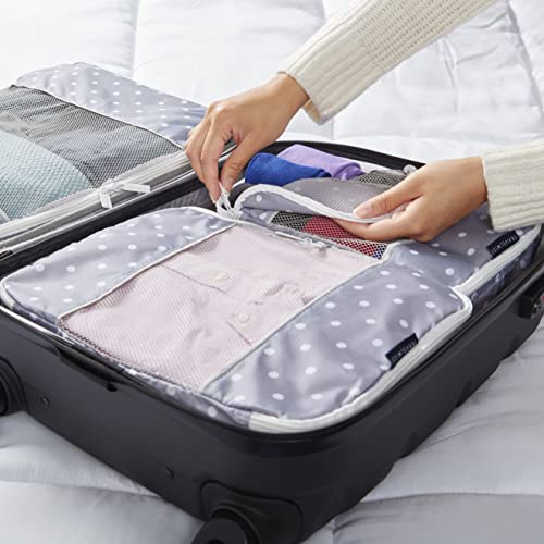 Travel Wise Packing Cubes for Travel - 5 Piece Set with Pattern Design, Lightweight Ripstop Nylon Luggage Organizers with Mesh Panel, Small Medium Large Sizes by TravelWise - Image 4