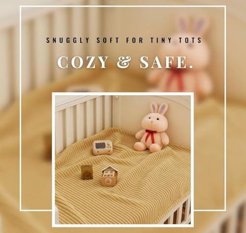 Image of VAS COLLECTIONS Ultra Soft Baby Blanket | Flannel + Sherpa | 2-Layer All-Season AC Sheet for Newborns (0-24 M) - Beige