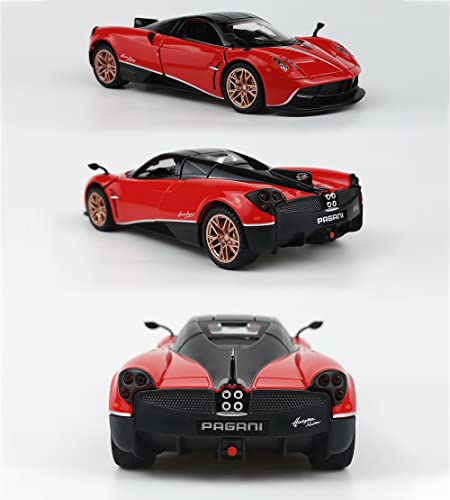 Image of Metal Pull Back Diecast Car 1:32 Pagani Pull Back Car Model With Sound Light Boys Gifts Toys For Kids [Pack Of 1] , Multicolor