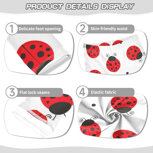 Ladybirds Flying Girls Leggings,Workout Leggings for Girls Toddler Athletic Legging Size for 3-10T3