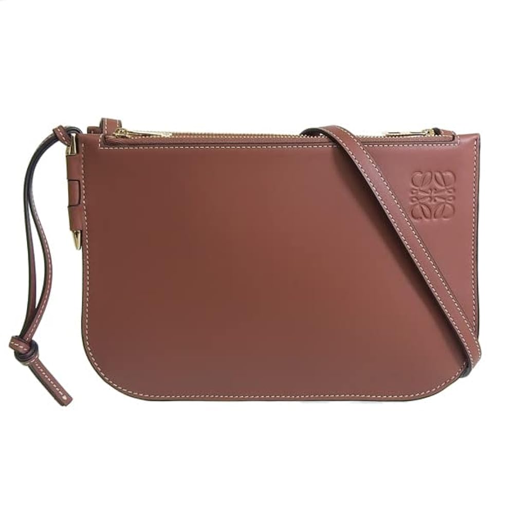ロエベ LOEWE 長財布 ショルダーバッグ ダークブラウン ロエベロゴ型押し ダークブラウン ゴールド金具 ユニセックス