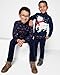 The Children's Place Boys' Long Sleeve Poplin Button Down Shirt, Christmas Truck Print, Medium
