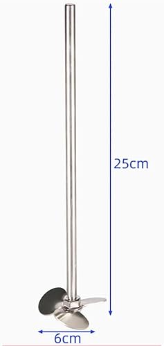 Miniatura 6 de ASSYA Agitador elíptico de la hélice de 3 cuchillas del acero inoxidable, diámetro 262.5 ft m de la barra del agitador, agitador mecánico del
