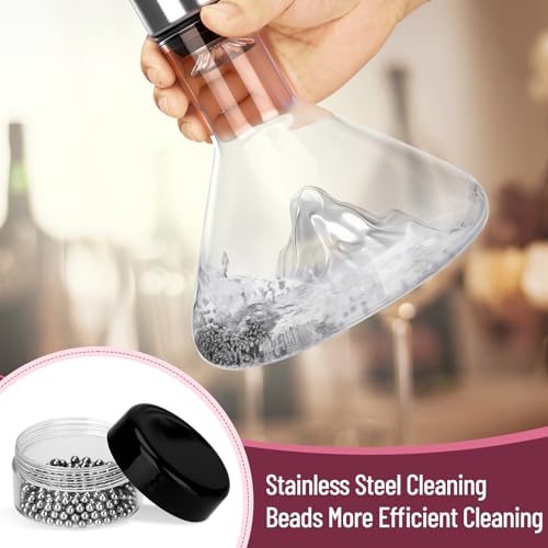 BBWELL Wein Dekanter Kristallglas Dekantierer mit Eingebautem Aerator Belüften und Filtern,Eisberg-Dekanter,mit Reinigungskugeln aus Stahl und Grußkarte,für Weinliebhaber 1500ml,Decantador