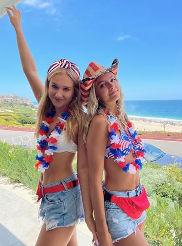 4-th-of-July-Headband-for-Women-Girls-Fourth-of-July-Knotted-Headband-Red-White-and-Blue-Sequin-Beaded-Patriotic-Hairband-American-Flag-USA-Independence-Day-Head-Band-Hair-Accessories-Gifts