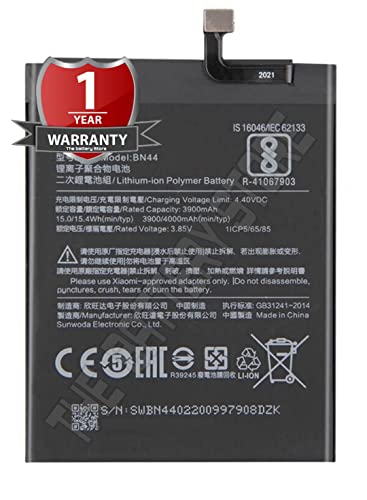Image of THE BATTERY STORE Orignal Battery BN44 for Redmi Note 5 Plus compaitble Redmi 6 Pro I Mi A2 Lite Battery with 1 year Warranty and high Capacity Battery Backup.Carefully check your phone model and purchase (FOR MI BN44)