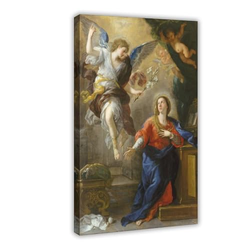 Impression sur toile L'Annonciation Luca Giordano, tableau décoration murale bureau 30,5x45,7 cm