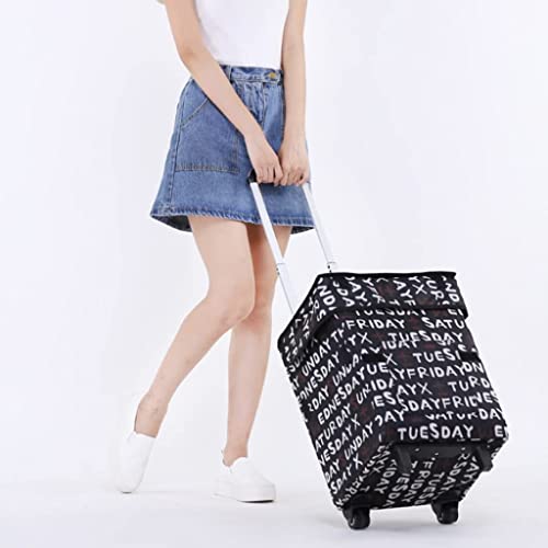 Z-SEAT Faltbarer Einkaufstrolley aus Metall für Lebensmittel Lebensmitteleinkauf mit großem Fassungsvermögen mit Rädern… – Bild 3