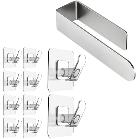 Taozun Towel Holder Towel Bar Towel Rack Adhesive Towel Hooks Clear Hooks Cover