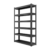 Future Warrior Schwerlastregal Innenmontiert, 1080kg Gesamtlast - 80x35x180cm, 6 Böden (180kg/Boden) - Schwarz, Metall
