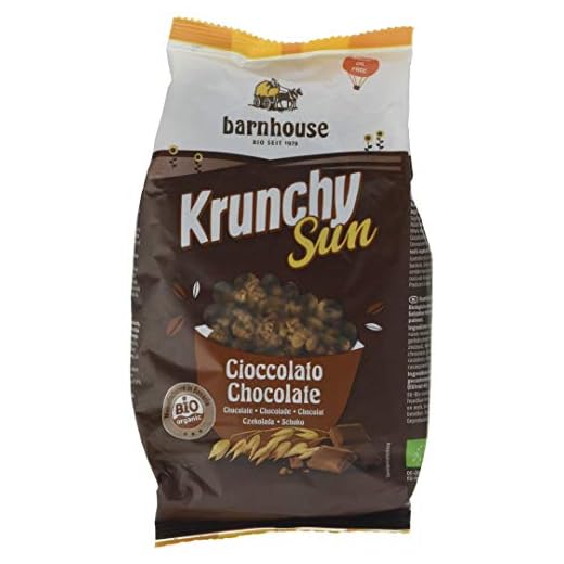 Barnhouse Krunchy Sun | Muesli Cereales De Chocolate | Ecológico | Vegetariano, 375 Gramo