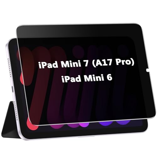 WYQLTD Privacy Screen Protector for iPad Mini 7 (A17 Pro) Tempered Glass for iPad Mini 7th (2024)/ Mini 6th Generation(2021) 8.3 Inch Anti-Spy Anti-Scratch Bubbles Free