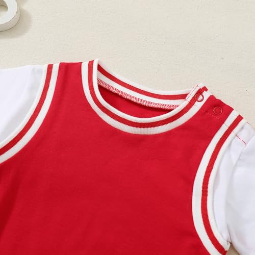 Chichoo Newborn Baby Boy Basketball Bodysuits, Sport Jersey for Toddler Boys, Baby Basketball Clothes Outfits2