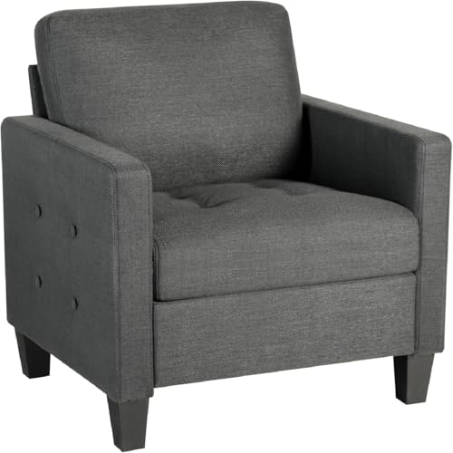 Gravforce SS03169DG Mid Century Accent Chair, Fabric Armchair For Living Room cover