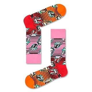 Happy Socks Rolling Stones Collector Box Set, colorés et amusants, Chaussettes pour homme et femme, Rosa-Rouge-Turquoise-Jaune 6 paires (36-40) – Image 5