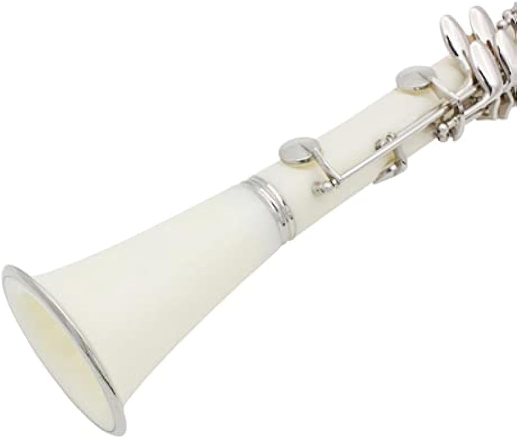 B Flat Clarinet Instruments Set-17 Nickel-plated Keys White Beginner Clarinet,ABS Material Fit for Students School Band Adult Orchestra with Carrying Case,Mouthpiece,Gloves,Cleaning Kit