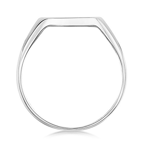 LANDA JEWEL Unisex Sterling Silver Cushion or Oval Shape Heavy Weight Polished Signet Ring4
