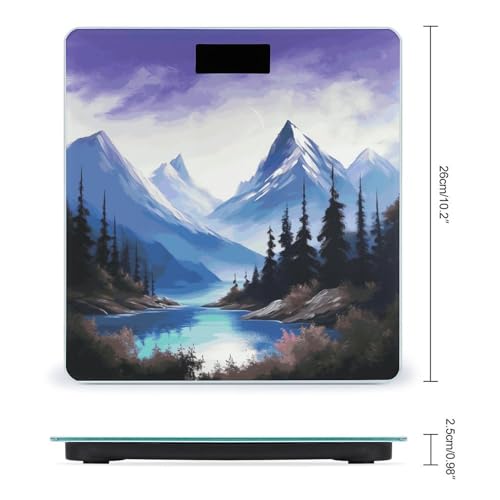 Báscula Digital de Baño Mountains Painting con Plataforma Ancha miniatura 2