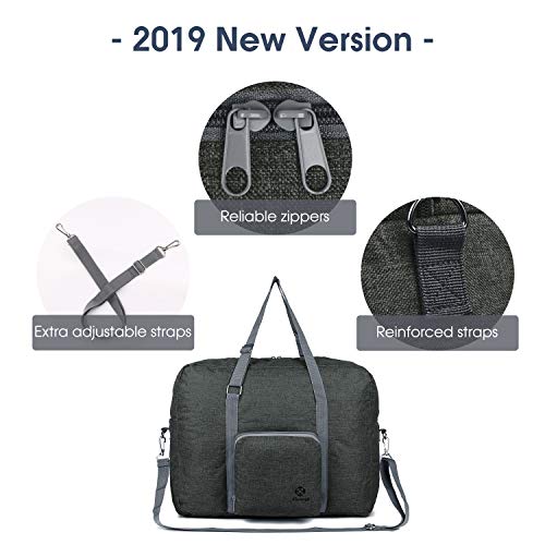 For Spirit Airlines Foldable Travel Duffel Bag Tote Carry on Luggage Sport Gym Duffle for Men and Women (Dark Grey)