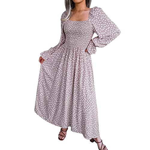 Robe maxi pour femme à fleurs au col carré, le vêtement d'été décontracté