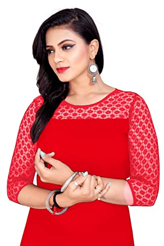 Image of Dream Beauty Fashion Poly Net Straight Crepe Formal Casual Kurta /Kurti for Women and Girls