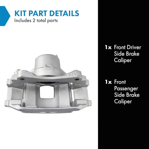 Image of TRQ Front Brake Caliper Set Compatible with 2005-2009 Buick LaCrosse 2005-2007 Terraza 2005-2008 Chevrolet Uplander Pontiac Grand Prix 2005-2006 Montana Saturn Relay