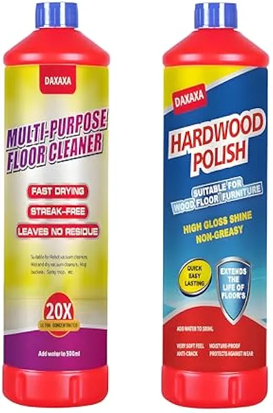 2-Pack Wood Polish & Cleaner - Deep Conditioning Formula, Scratch Hiding & Moisture Protection, Durable High-Gloss Finish for Hardwood, Laminate Floors & Furniture,DAXAXA