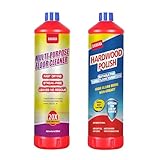2-Pack Wood Polish&Cleaner - Deep Conditioning Formula,Scratch Hiding&Moisture Protection, Durable High-Gloss Finish for Hardwood, Laminate Floors&Furniture | Ultra concentrated-Fill with water to use