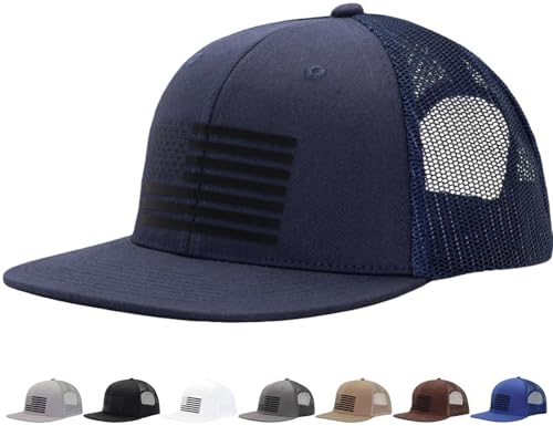 Image of USA 250th Anniversary Flag Hats, Army Tactical Operator Military Patriotic Veterans Flat Bill Trucker Hat, Fits OSFM&XXL Head