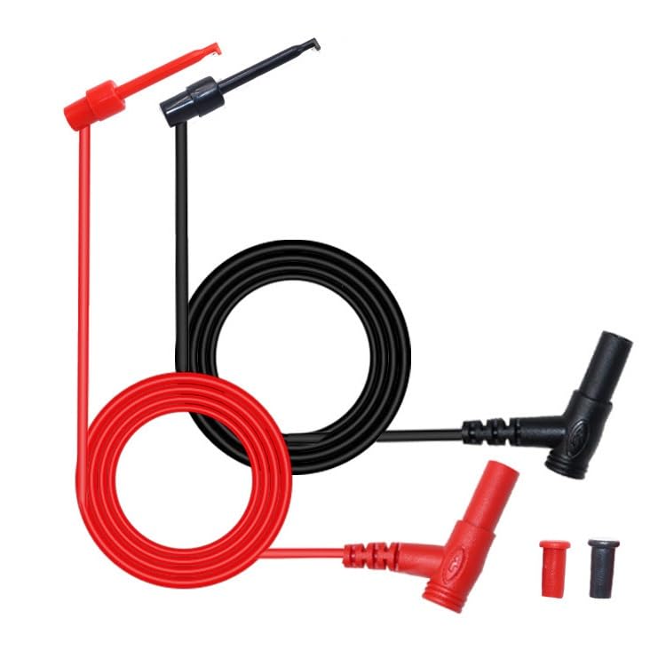 Multimeter Test Leads Set, Red and Black, Silicone Insulated, Banana Plug to Alligator Clips