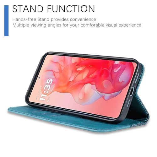 Image of Wallet Case for Motorola Moto G Stylus 5G 2024 6.7 inch - PU Leather Flip Cover with Card Holder Slots, Strong Magnetic Folio Phone Case, Green