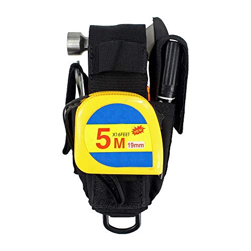 Depring Tool Holster Sheath Universal Multi Pockets Tool Organizer Heavy Duty Construction Molle Pouch (Black) #TOP7