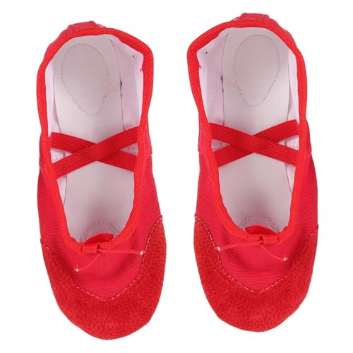 ibasenice Zapatillas de Ballet de PU para con Banda Elástica Antideslizante y Material Duradero para Yoga Baile y Ballet Talla y Adultos