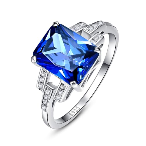 2.5ct Women Sapphire Rings for Women September Birthstone Ring 925 Sterling Silver Sapphire Engagement Ring Size 7