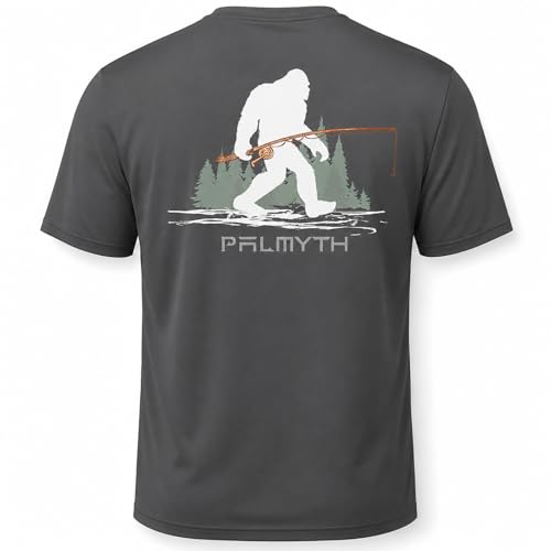 Palmyth Mens Fishing Shirt Short Sleeve Sun Protection UV UPF 50+ T-Shirt
