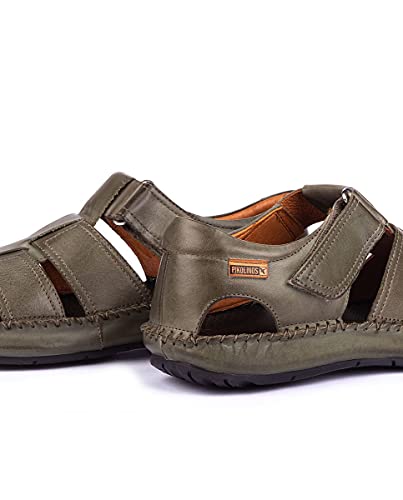 Image of PIKOLINOS Tarifa 06J-5433 Men's Sandals - Premium Calfskin Leather - Cushioned Insole, Hook & Loop Closure, Lightweight Sole - Spring and Summer Style and Comfort-Olmo 11-11.5 M US
