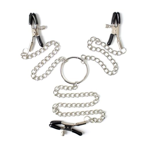 Body Clamp for Women Stainless Steel Body Chain Adjustable Body Clamps Clip Body Non-Piercing Jewelry for Women Faux Body (Black)