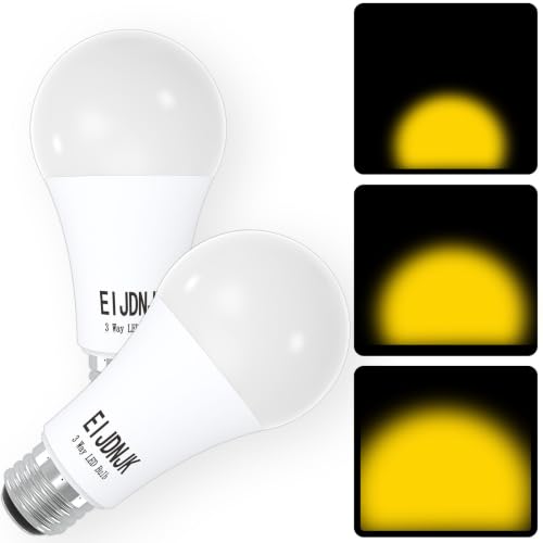 EIJDNJK 3 Way LED Light Bulbs 30 70 100 W Equivalent Soft White 3000K 2-Pack Three Way Light Bulbs A19 E26 Base 3 Way Light Bulbs E26 Base LED Light Bulb for Room Reading Bedroom Living Study