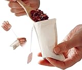 Tea Buddies Loose Tea Filter Bags, All Natural, Disposable Tea Infuser With Drawstring - Fill Your Own Empty Tea Bags, Single Cup Capacity [Bonus] - Free Recipes!