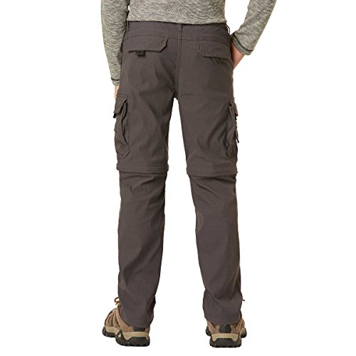 UNIONBAY Boy's Youth Convertible Lightweight Comfort Stretch Cargo Pants/Shorts (X-Small (5/6), Charcoal)2
