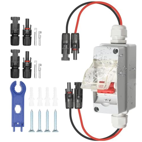 BuyWeek Interruttore di Disconnessione CC 2P Interruttore di Disconnessione Fotovoltaica Scatola di...