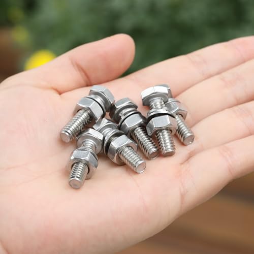 mr pen- nuts and bolts set 1434-20x1 10 sets stainless steel hex head nut and bolt set flat amp lock washers