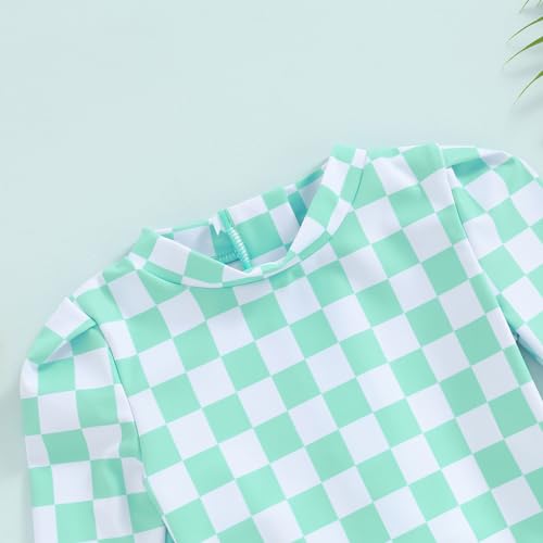 MAYUMMPY Toddler Baby Girls Bikini Beach Swimwear Zipper Swimsuit UPF 50+ Rash Guard One Piece Long Sleeve Bathing Suit - Image 5