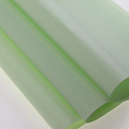 Image of KCS 3 pc of 15 inch x 18 inch(38cmx45cm) Counted Cross Stitch Cotton Aida Cloth Needlework Rolled Fabric Box,16CT,Light Green