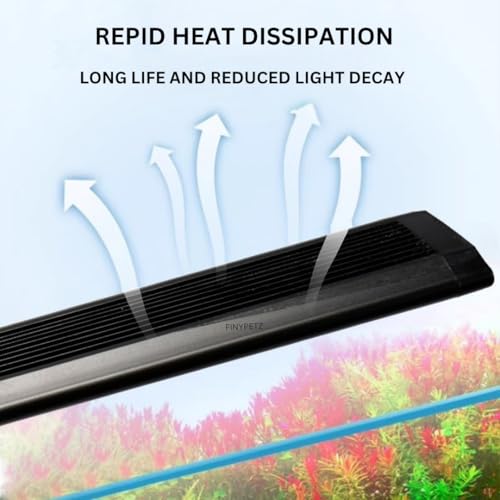 Image of LY-50S Aquarium LED Light (Blue+White) | Ultra Slim Waterproof LED Lamp with Extendable Bracket | Energy Efficient Fish Tank Light for Freshwater & Saltwater Aquariums | for 50-60 cm Tanks