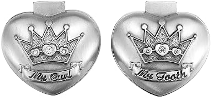 Yoption Baby First Haircut Keepsake Baby First Tooth Keepsake Box Set, Zinc Alloy Crown Heart Baby Tooth and Curl Container Keepsake Boxes for Baby Boys Girls Toddler Gift