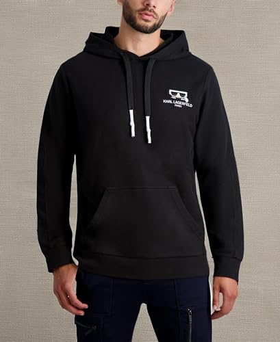 KARL LAGERFELD mens Reverse French Terry Hoodie With Kocktail4