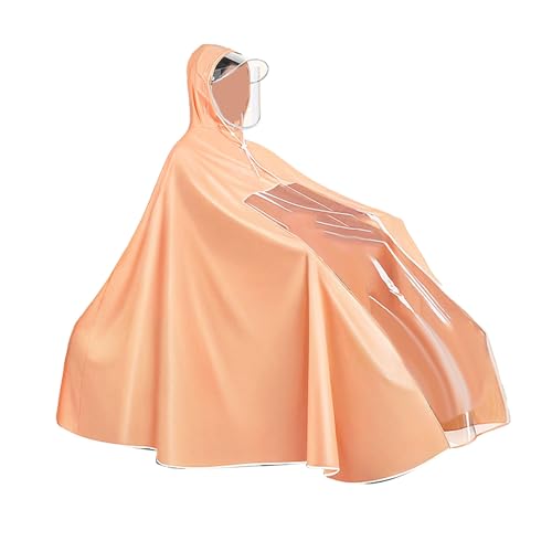 Culnflun Regenmantel, Elektrischer Zyklus Regenponcho Fahrrad, PVC Ganzkörper Langer Regen Poncho, Wiederverwendbar Wasserdicht Wind Regenjacke, Regencape Fahrrad (3XL Ohne Spiegelabdeckung Orange)